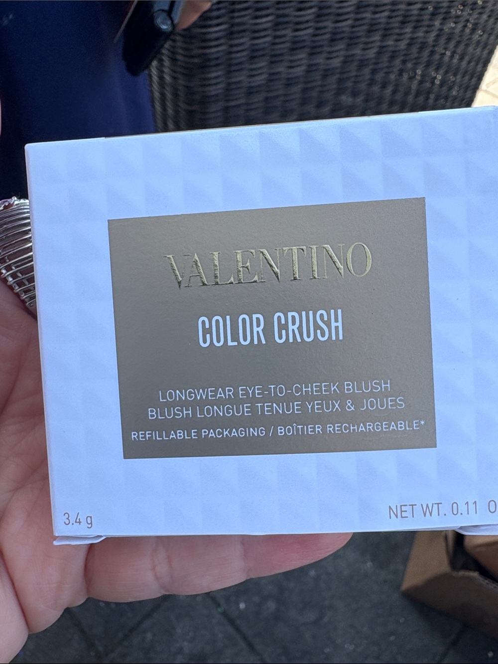 Valentino Color Crush Blush in White & Gold Packaging